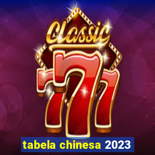 tabela chinesa 2023